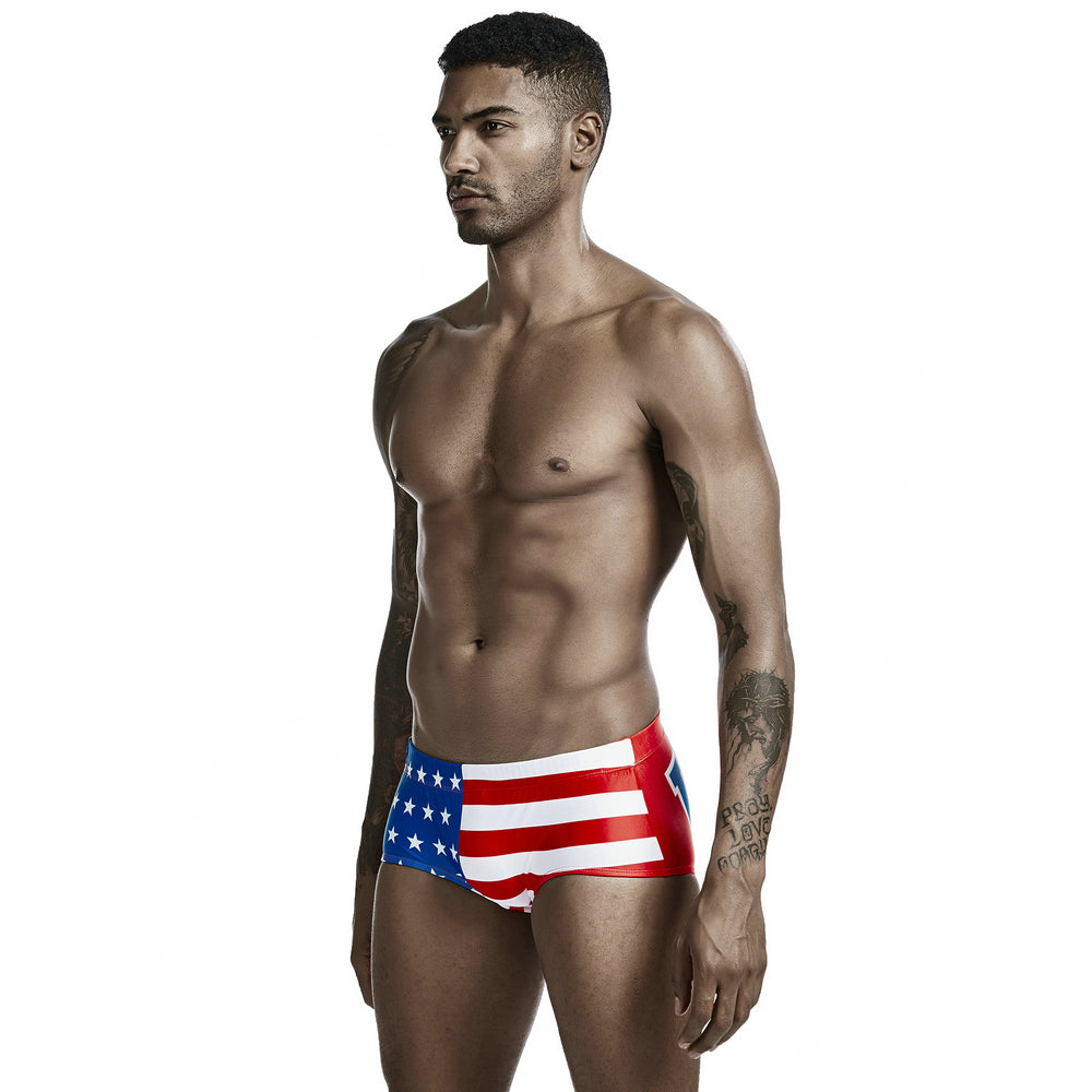 USA Flag String Summer Brief-Waves And Trunks
