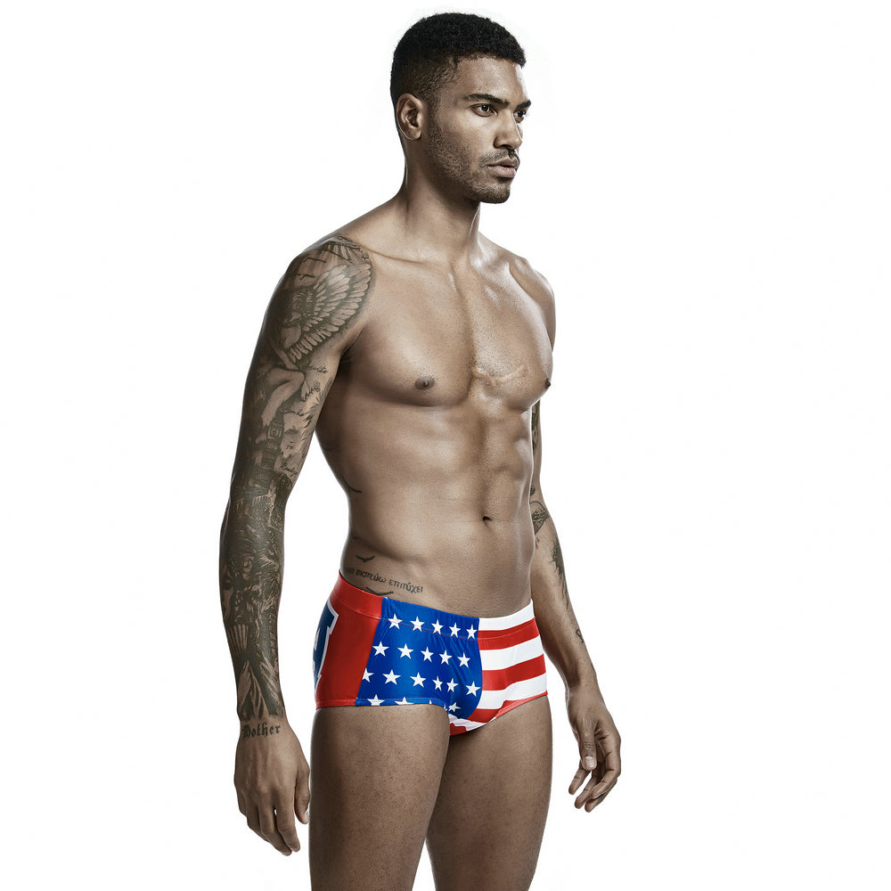 USA Flag String Summer Brief-Waves And Trunks