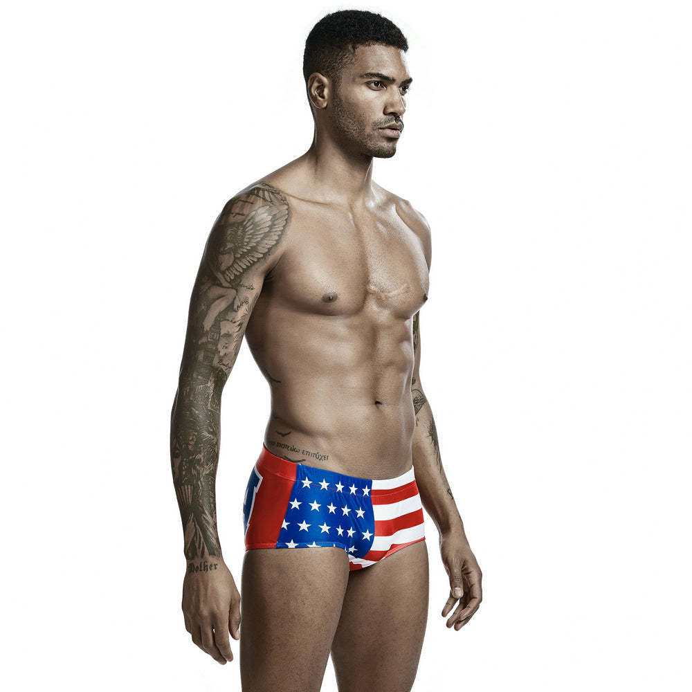 USA Flag String Summer Brief-Waves And Trunks