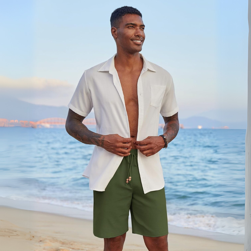 Casual Linen Vacation Shorts – Lightweight and Summer Essential-Waves And Trunks