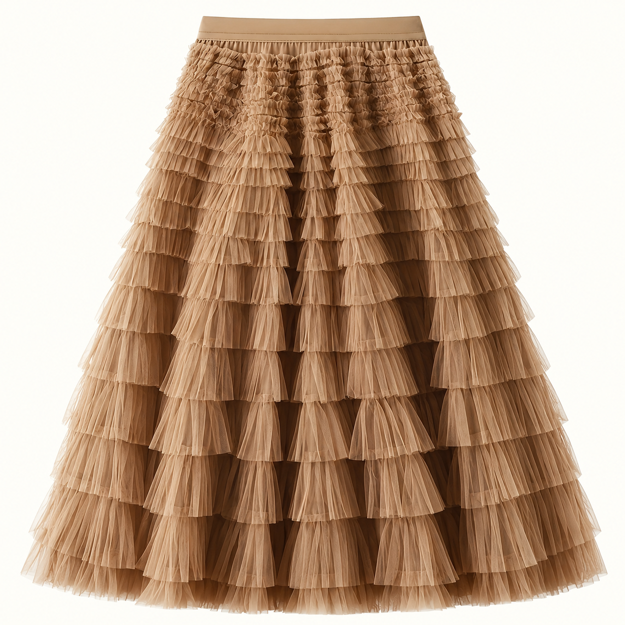 Ruffle Knit Holiday Party Tiered Skirt For Women