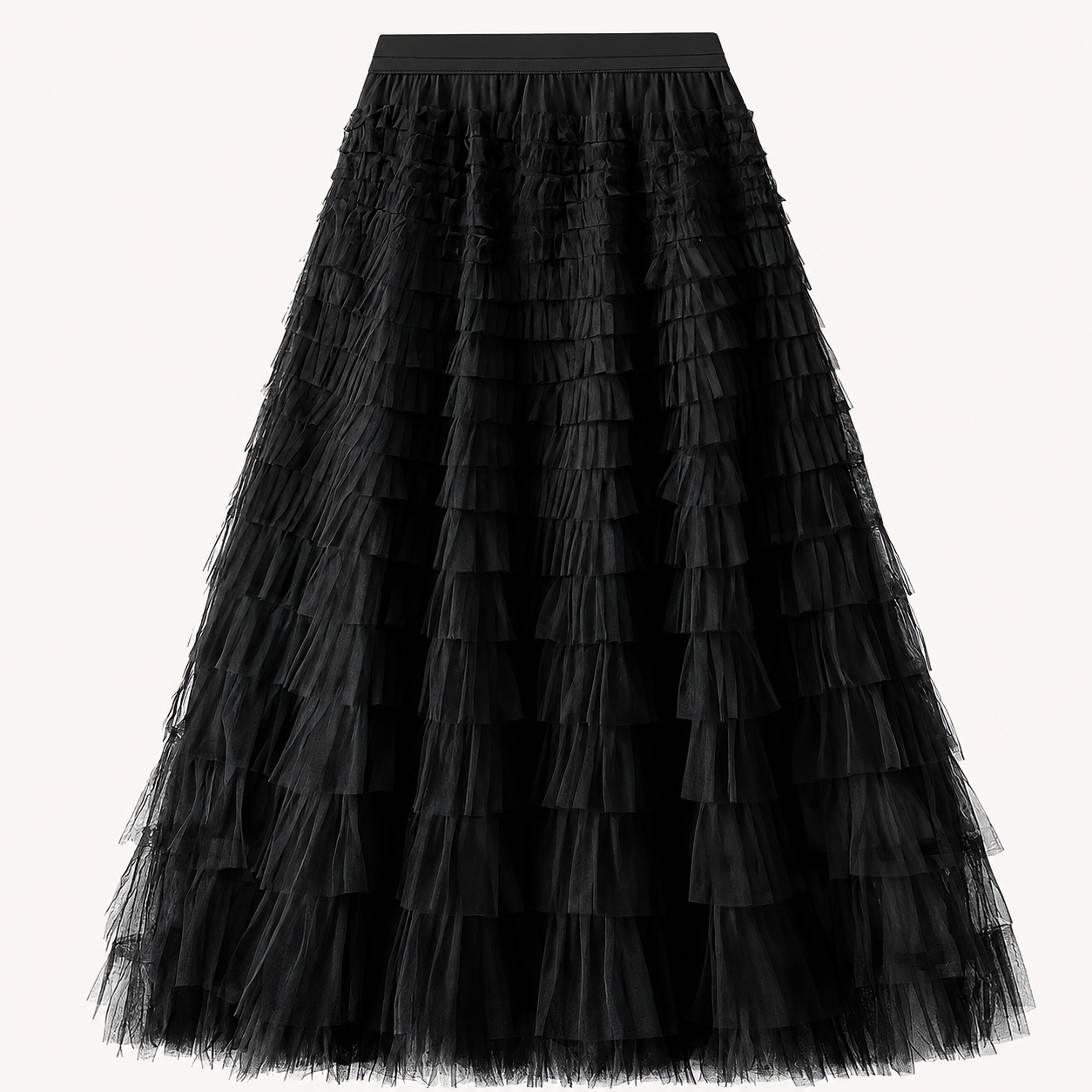 Ruffle Knit Holiday Party Tiered Skirt For Women