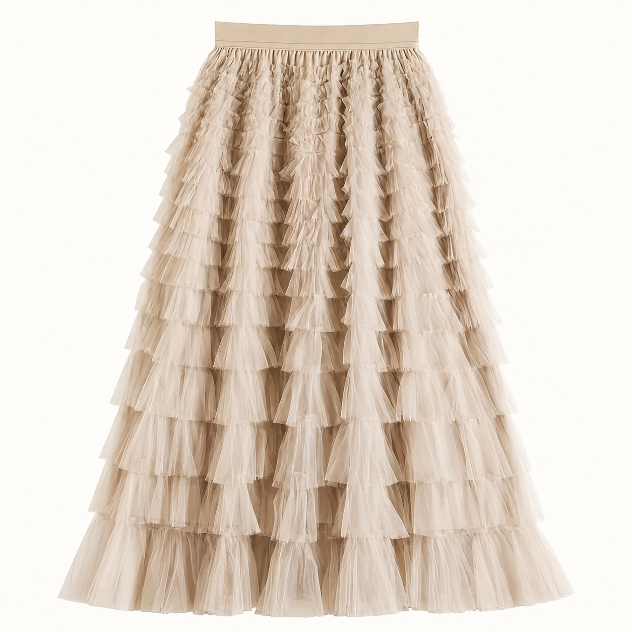 Ruffle Knit Holiday Party Tiered Skirt For Women
