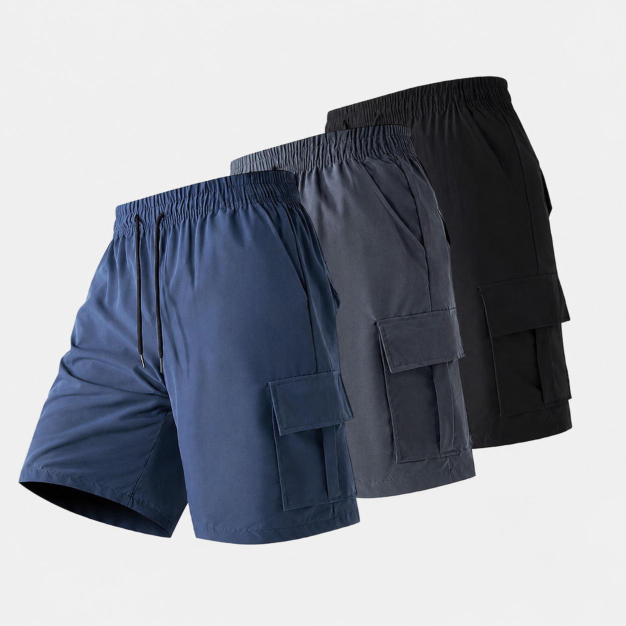 Multi Pocket Drawstring Cargo Shorts For Men