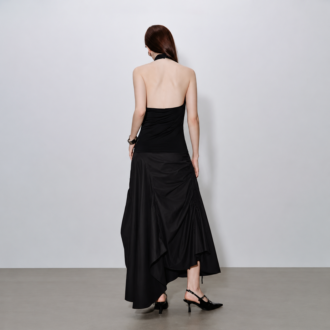 Mermaid Style Fitted Pleated Skirt With Zipper For Women