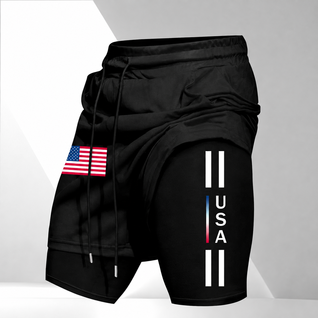 Mexican Emblem Print Drawstring Casual Sport Shorts For Men