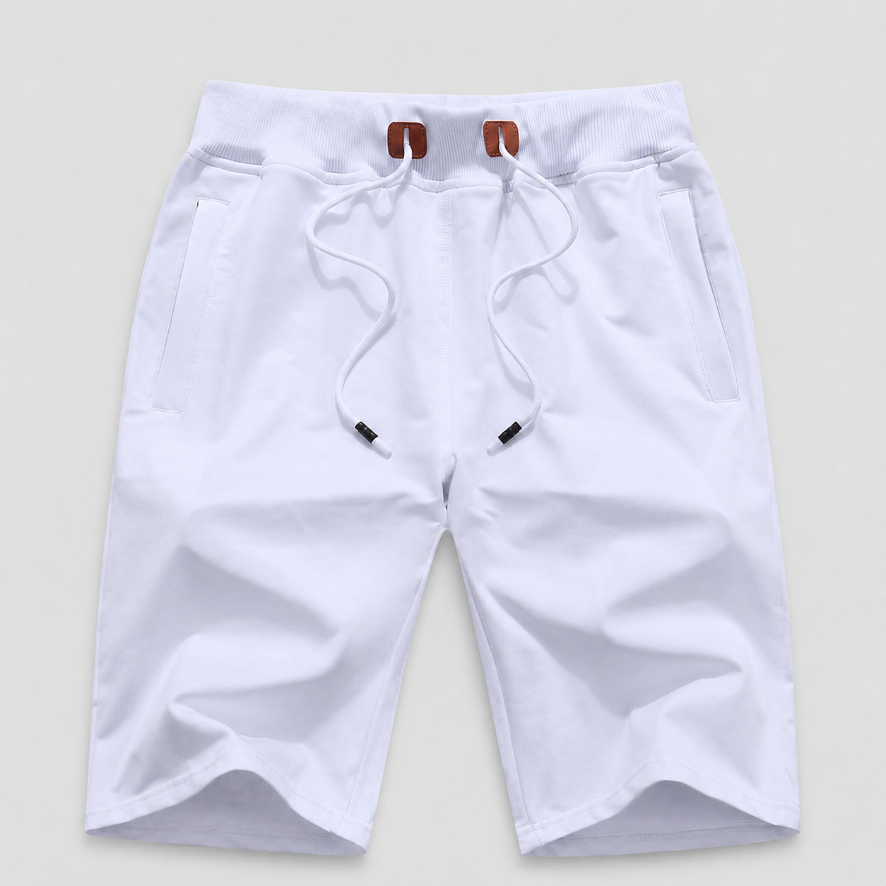 Drawstring Sport Shorts With Zipper Pockets For Men