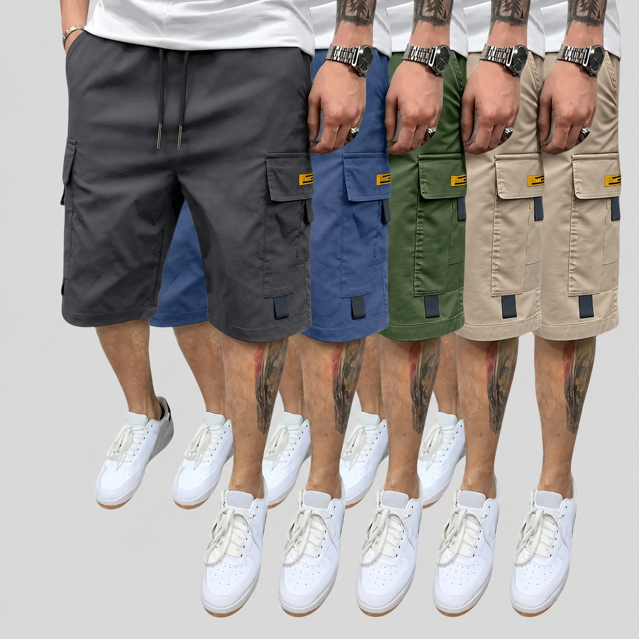 Pack Of 5 Multi Pocket Cargo Shorts For Casual Summer Wear For Men