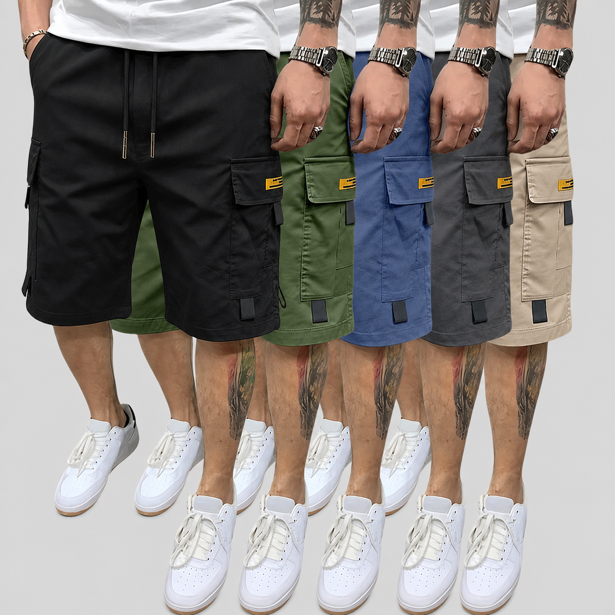 Pack Of 5 Multi Pocket Cargo Shorts For Casual Summer Wear For Men