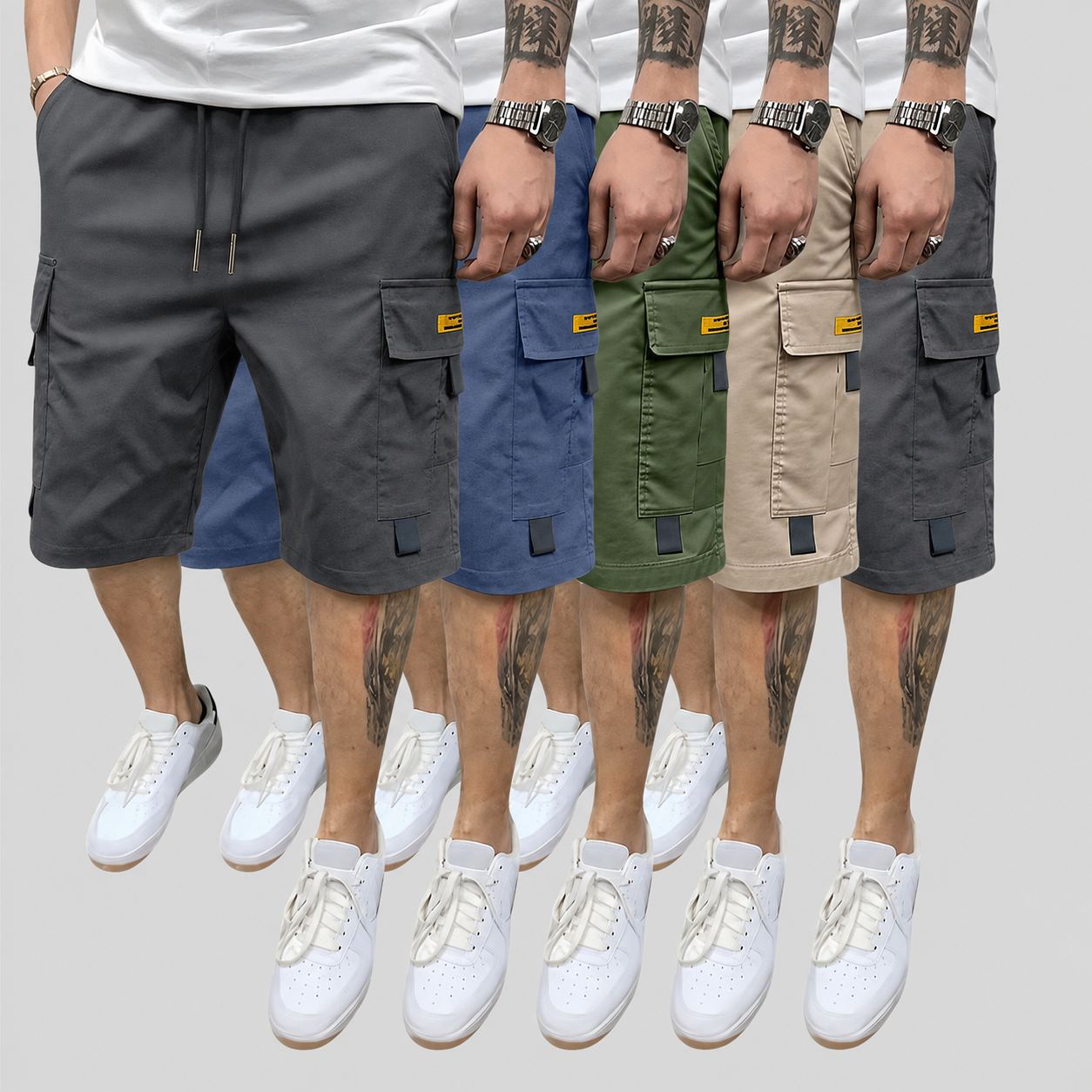 Pack Of 5 Multi Pocket Cargo Shorts For Casual Summer Wear For Men
