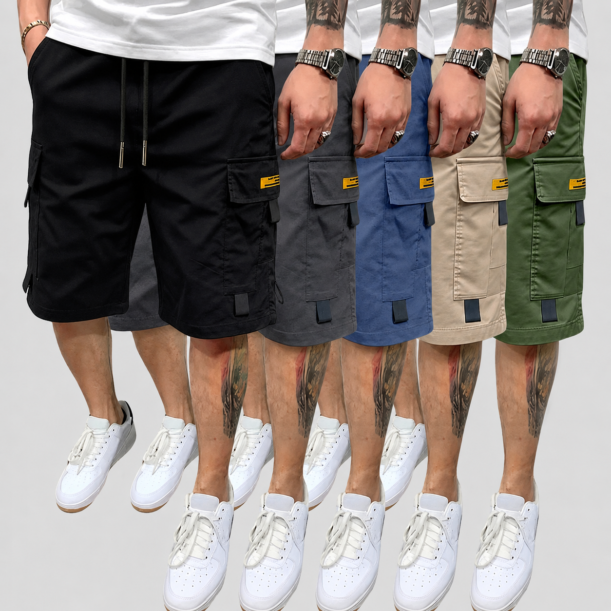 Pack Of 5 Multi Pocket Cargo Shorts For Casual Summer Wear For Men