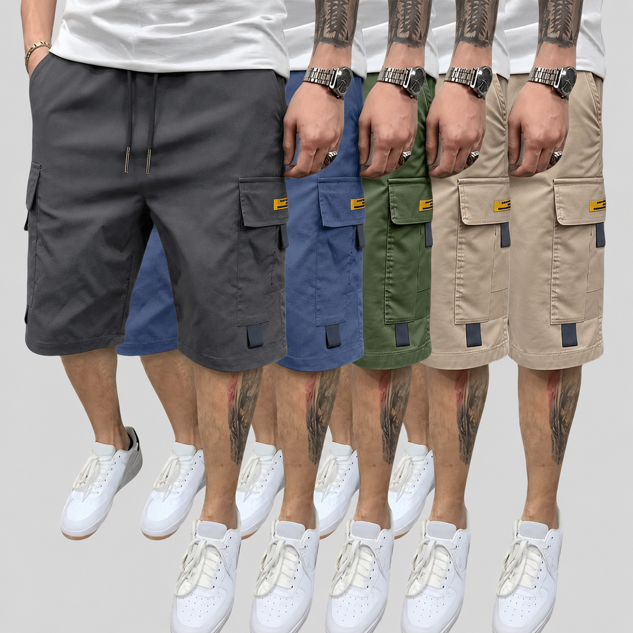 Pack Of 5 Multi Pocket Cargo Shorts For Casual Summer Wear For Men