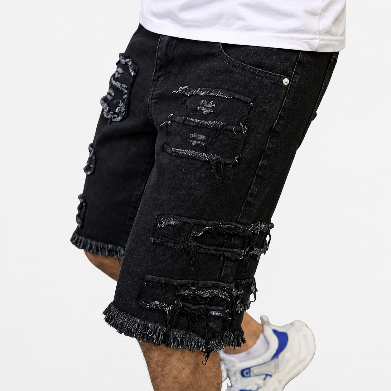 Casual Raw Hem Denim Shorts Without Drawstring For Women