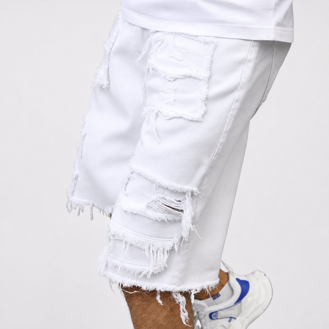 Casual Raw Hem Denim Shorts Without Drawstring For Women