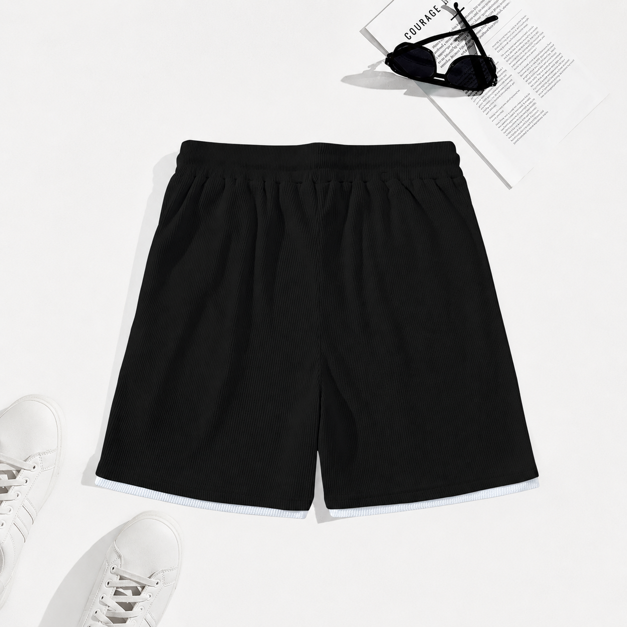 Letter Patch Casual Shorts With Pockets For Summer Daily Wear For Men