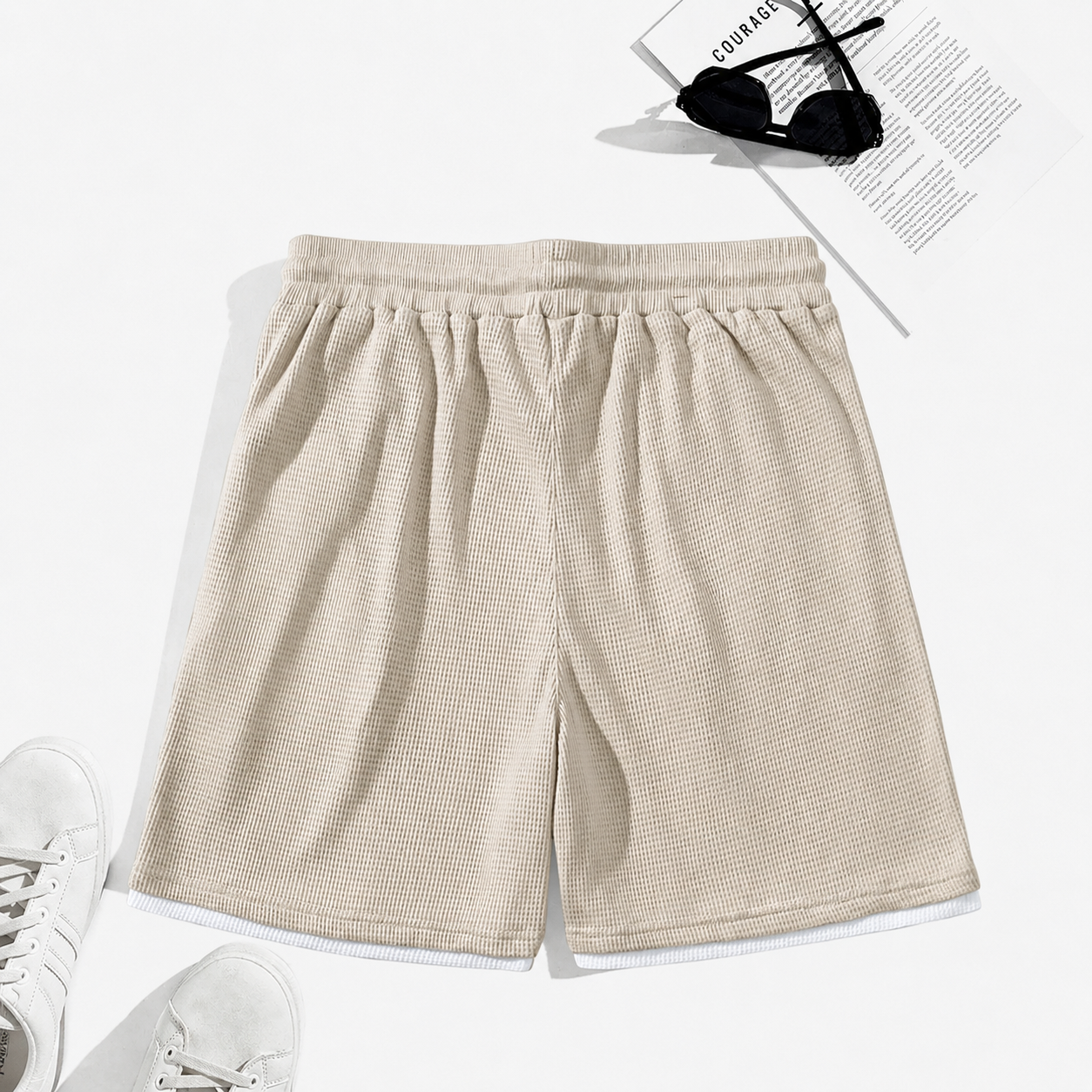 Letter Patch Casual Shorts With Pockets For Summer Daily Wear For Men