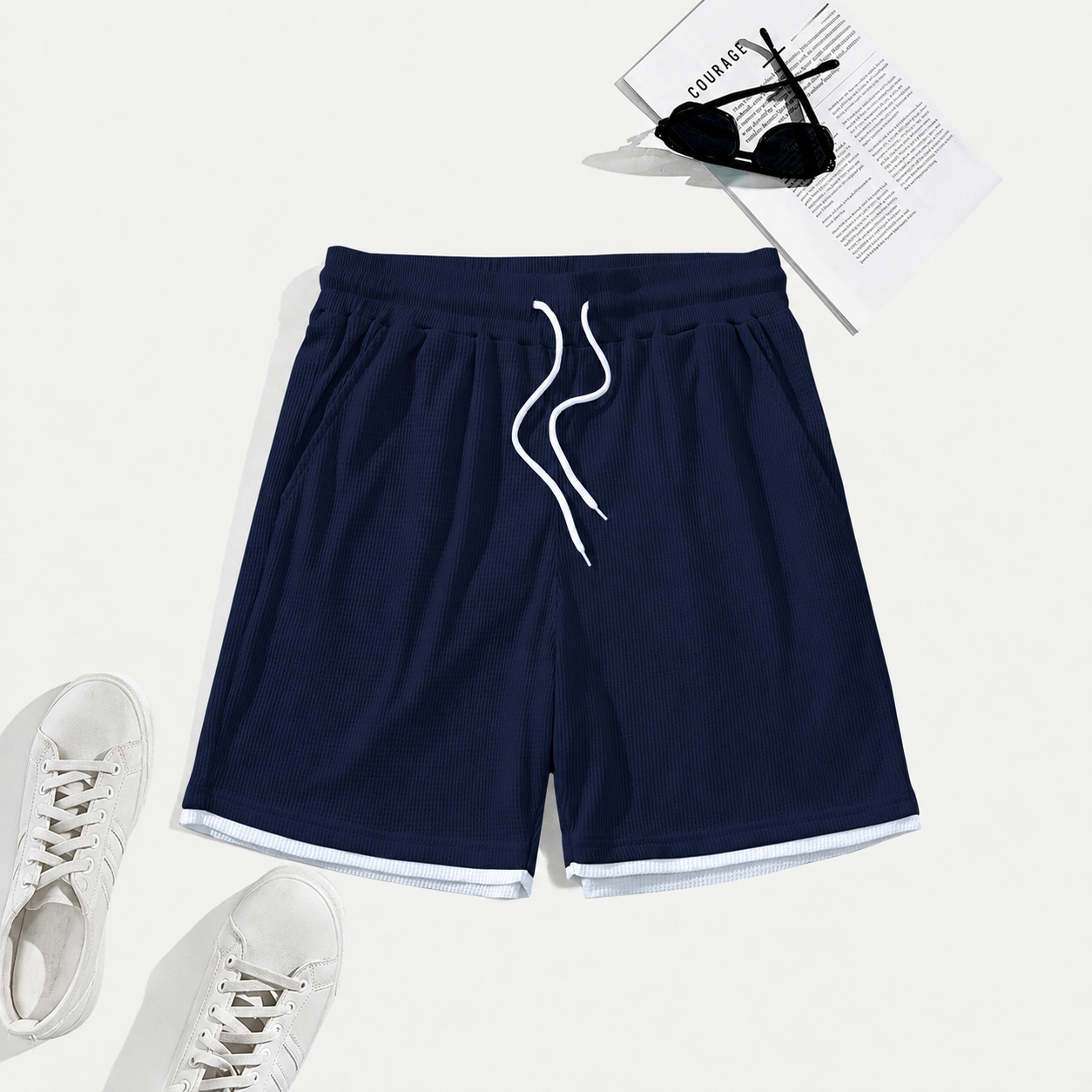 Letter Patch Casual Shorts With Pockets For Summer Daily Wear For Men