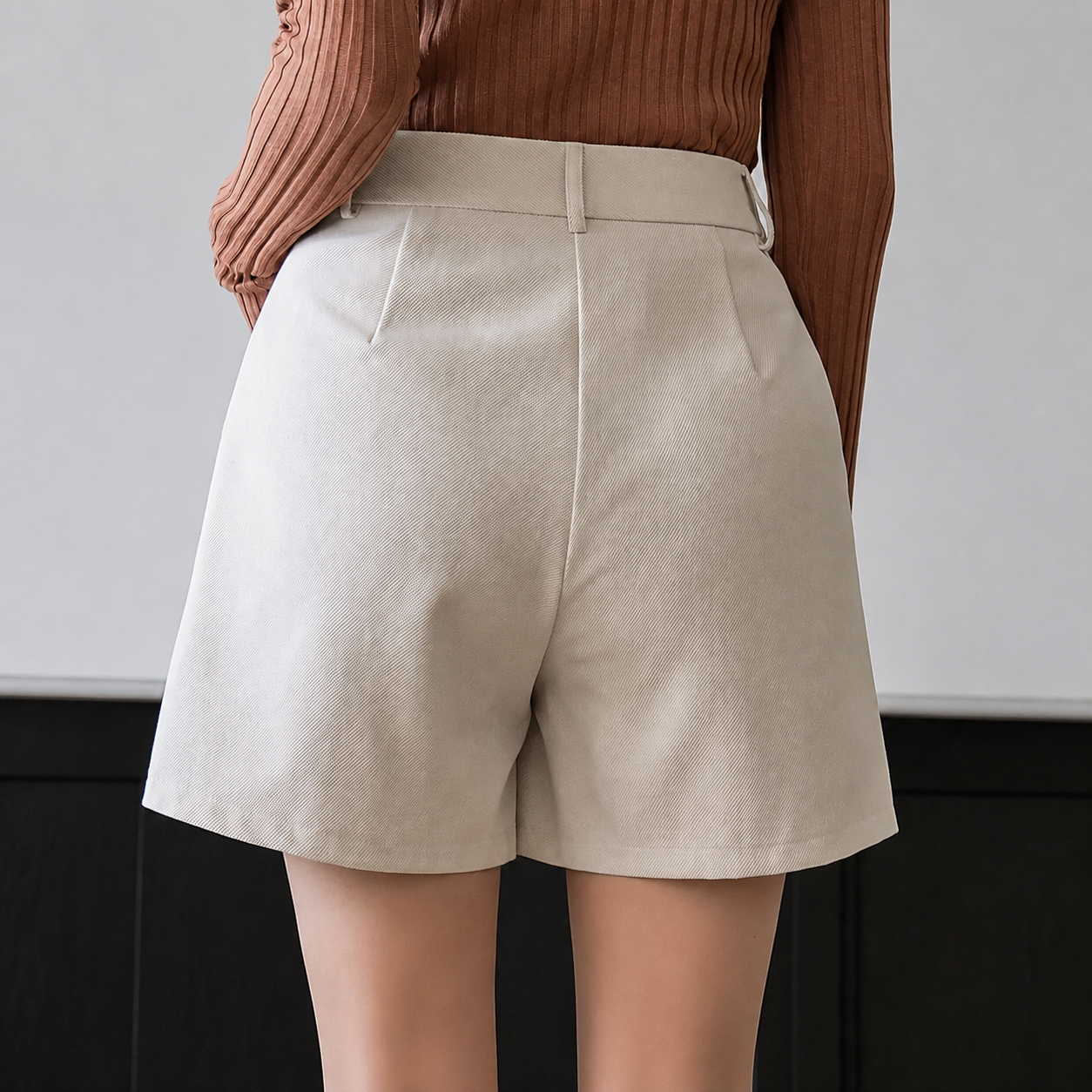 Casual Straight Length Shorts With Pockets For Women