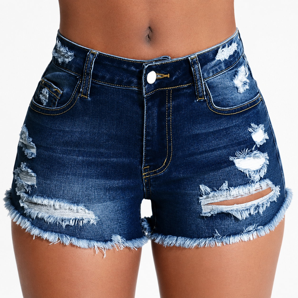 Casual Ripped Denim Shorts For Summer For Women