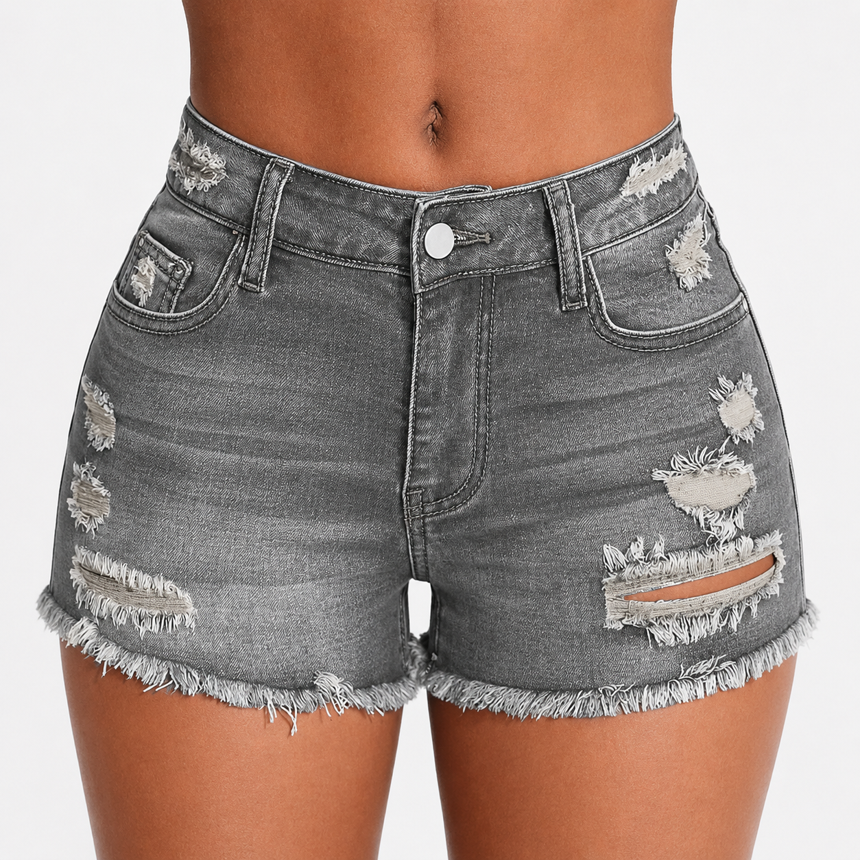 Casual Ripped Denim Shorts For Summer For Women