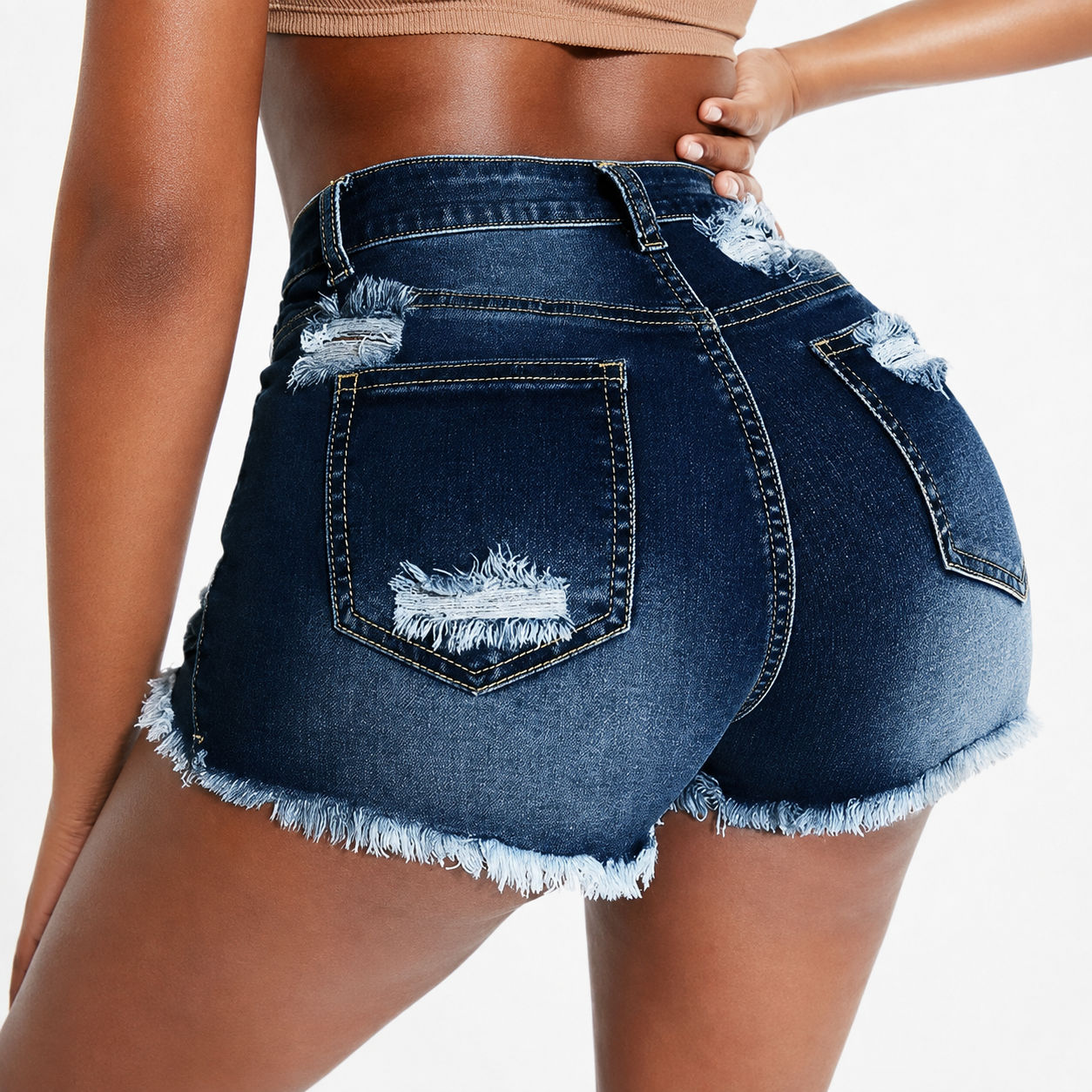 Casual Ripped Denim Shorts For Summer For Women