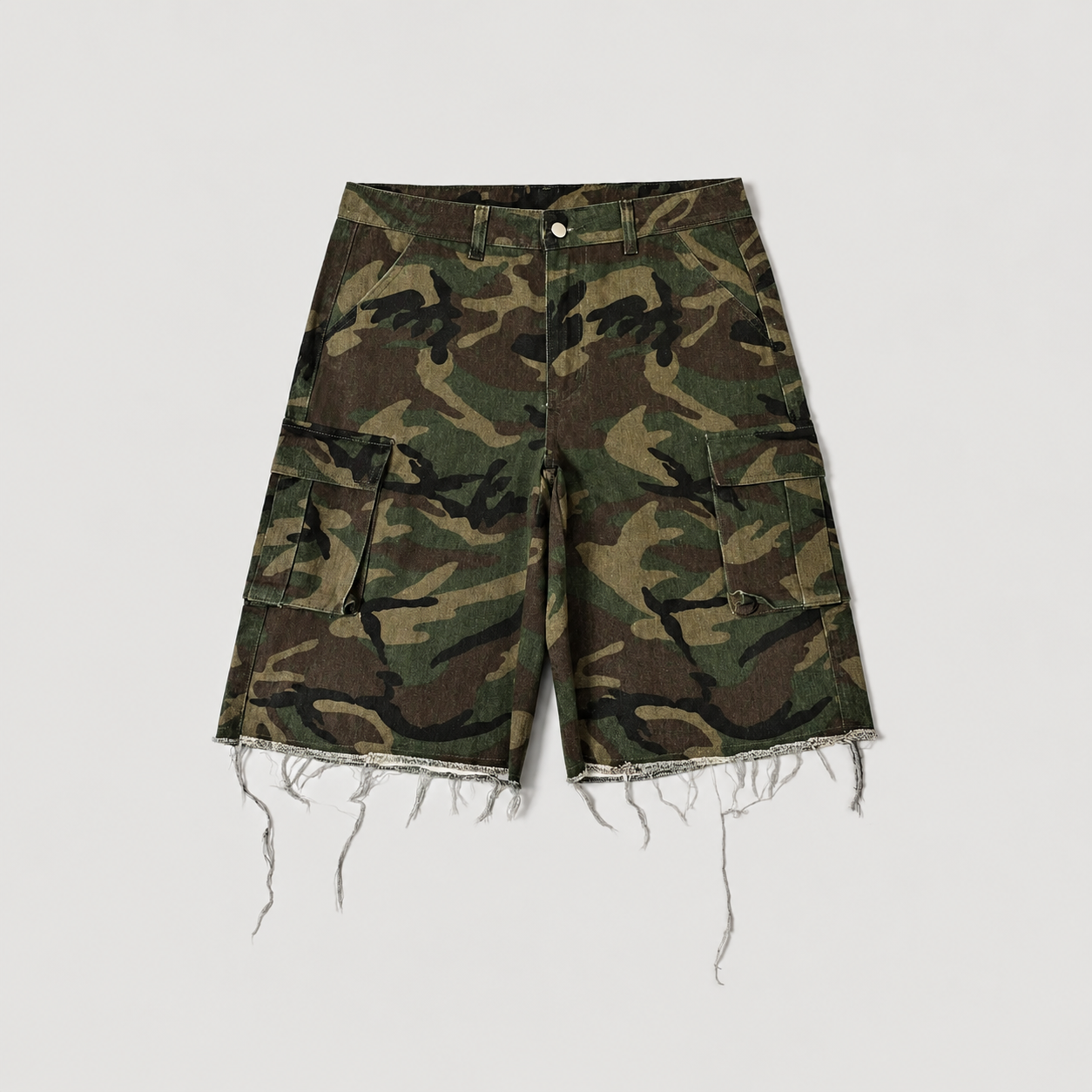 Multi Pocket Cargo Denim Shorts with Loose Fit Streetwear Style for Men