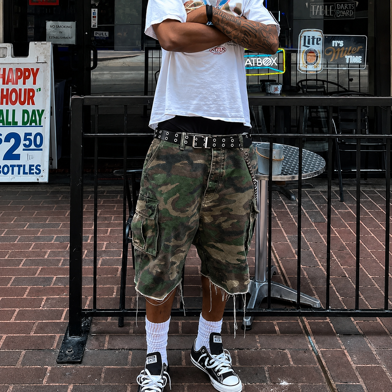 Multi Pocket Cargo Denim Shorts with Loose Fit Streetwear Style for Men