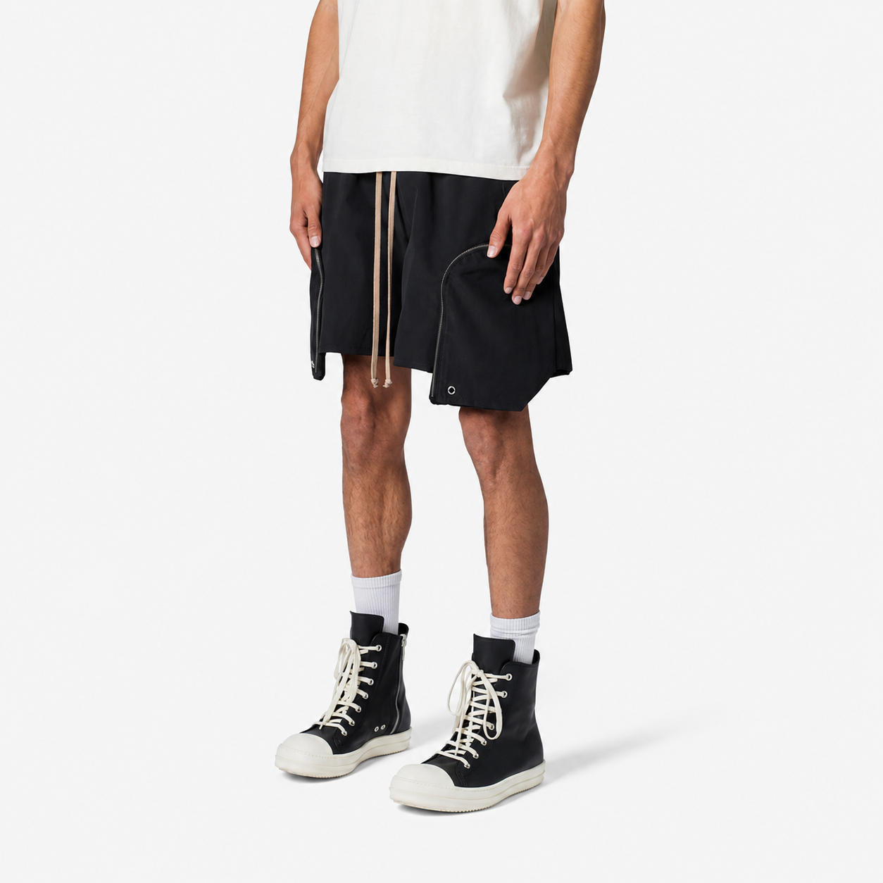 Loose Fit Multi Pocket Drawstring Cargo Shorts for Men