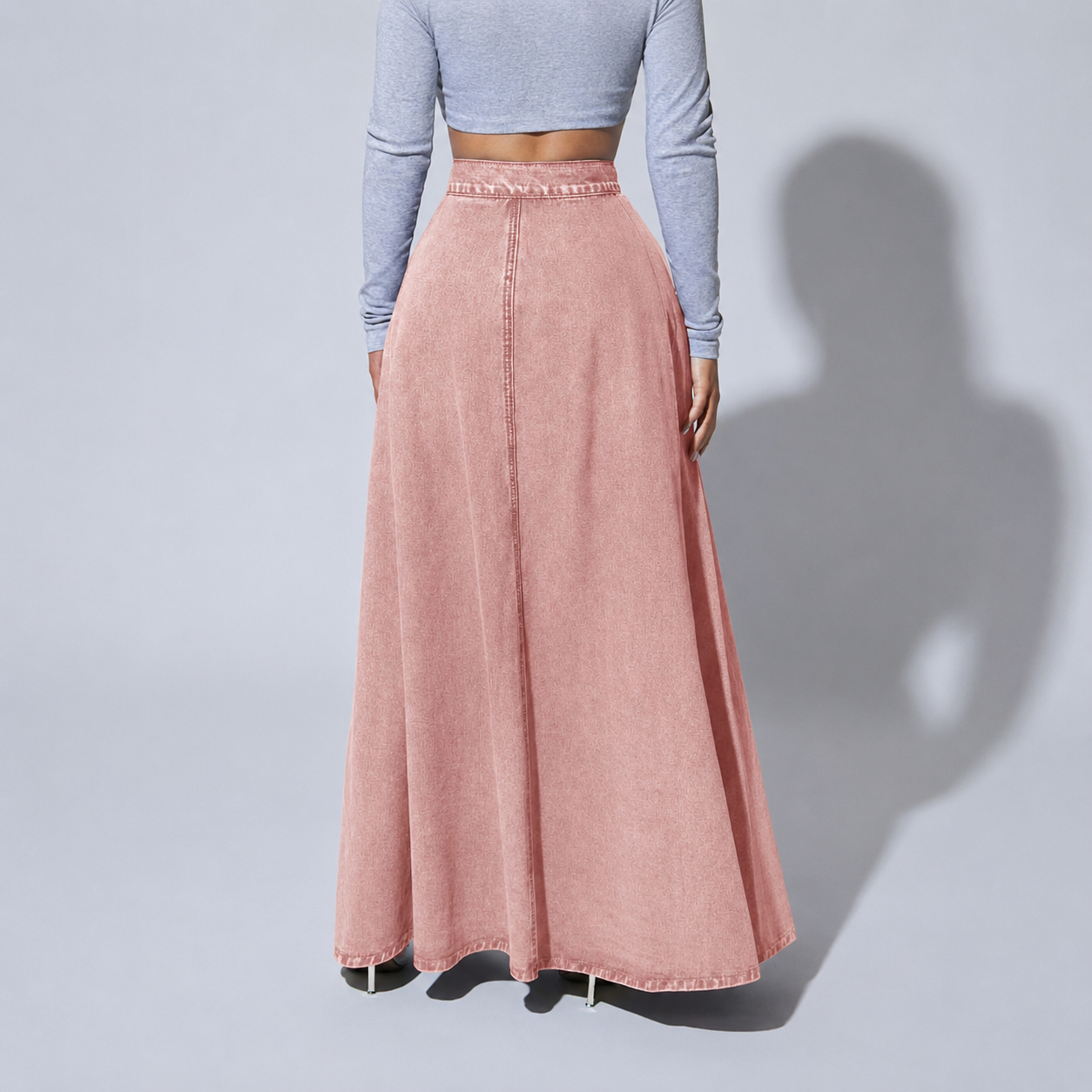 Casual Denim Button Front Skirt For Women