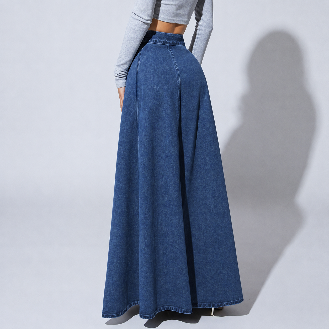 Casual Denim Button Front Skirt For Women