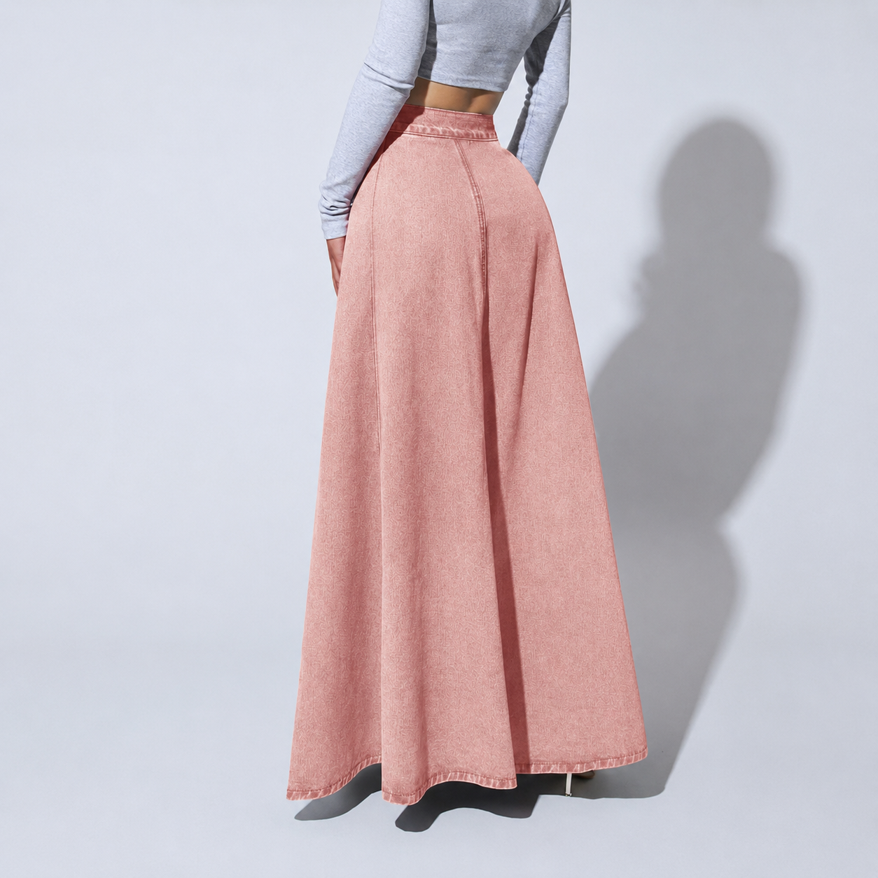 Casual Denim Button Front Skirt For Women