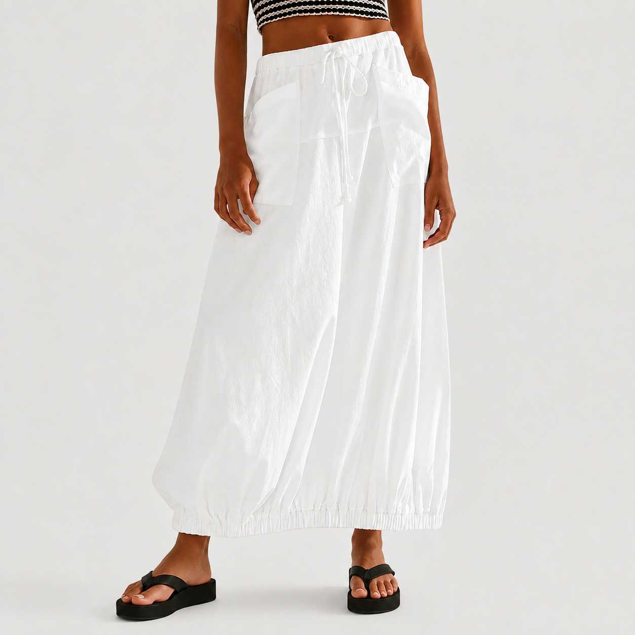Casual Maxi Baggy Skirt With Pockets For Women