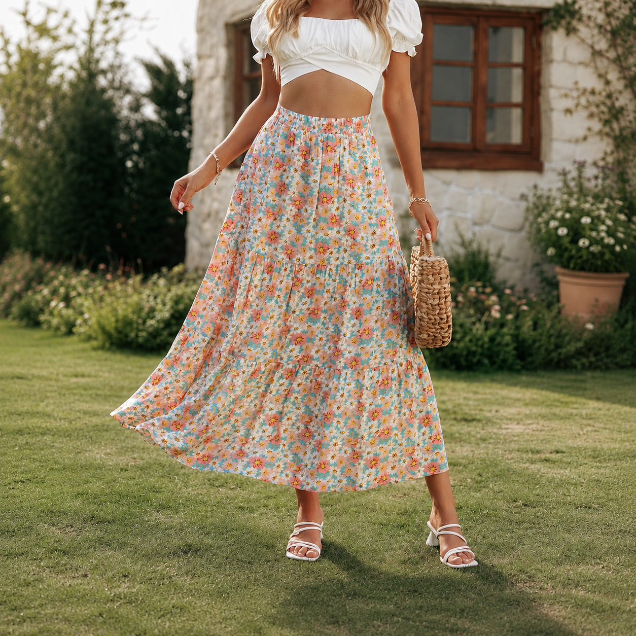 Casual Summer Flowy Beach Skirt For Women
