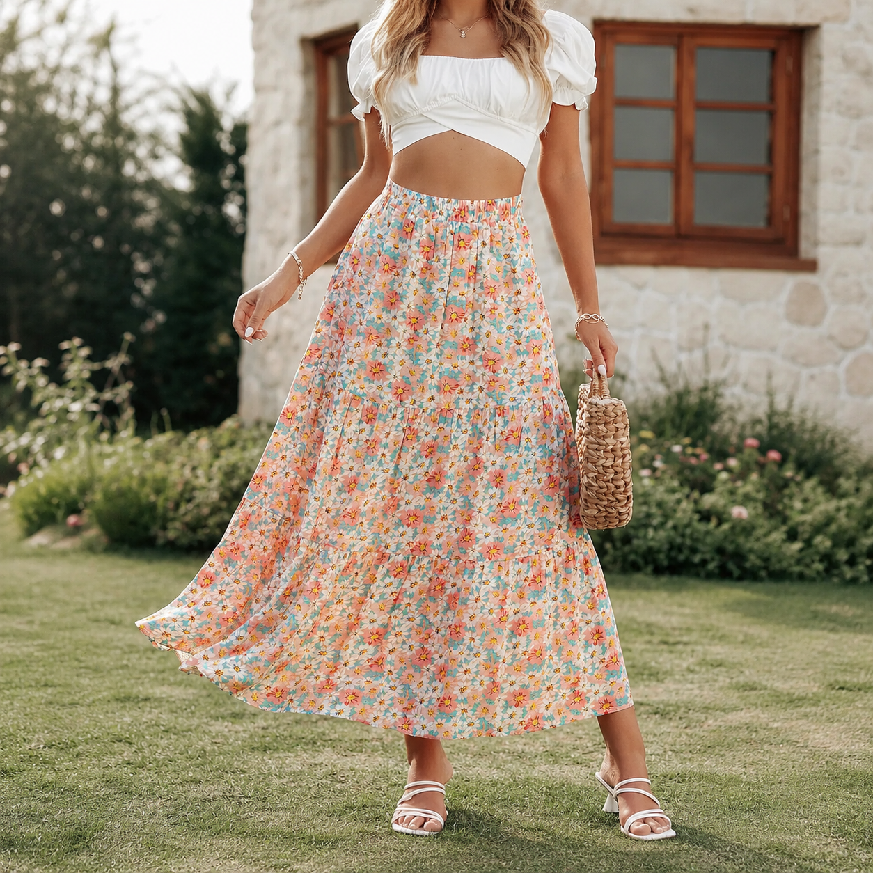 Casual Summer Flowy Beach Skirt For Women