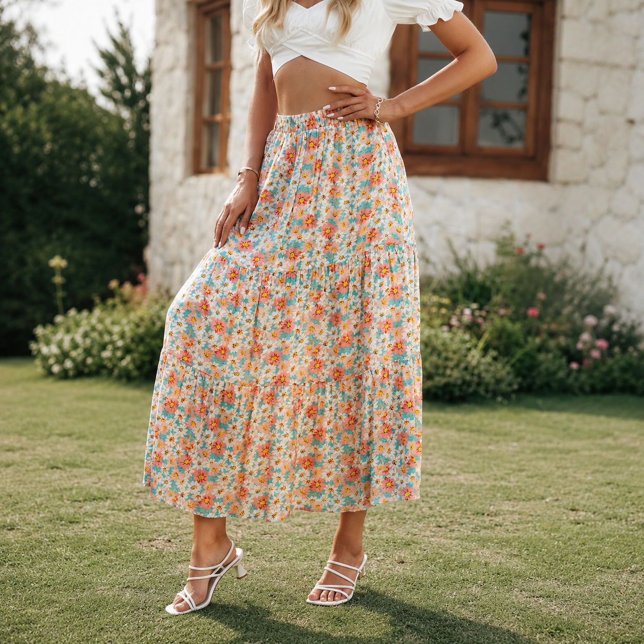 Casual Summer Flowy Beach Skirt For Women