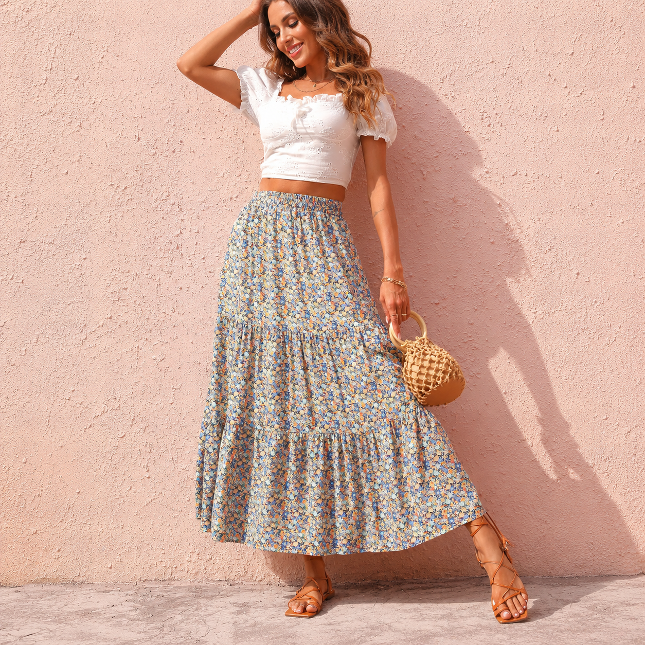Casual Summer Flowy Beach Skirt For Women