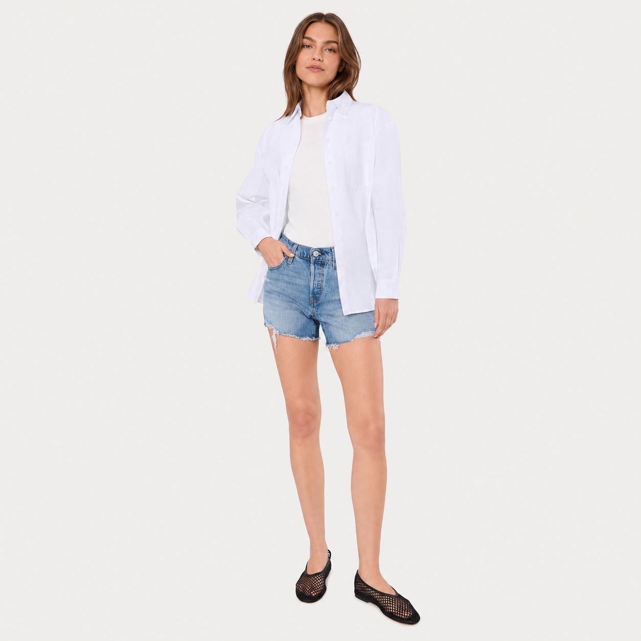 High Rise Denim Shorts For Women