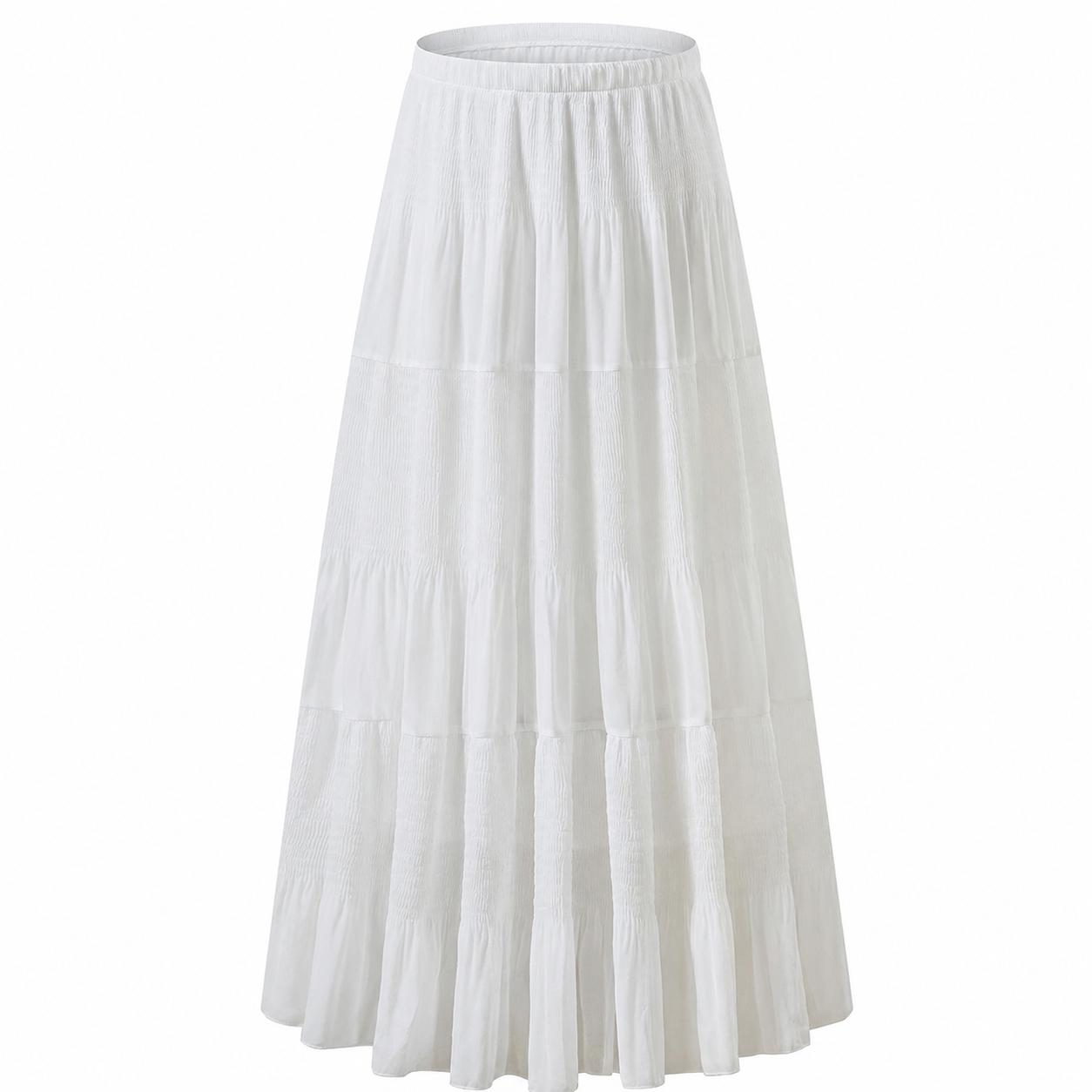 Chiffon Elastic High Waist Pleated Flared Maxi Skirts