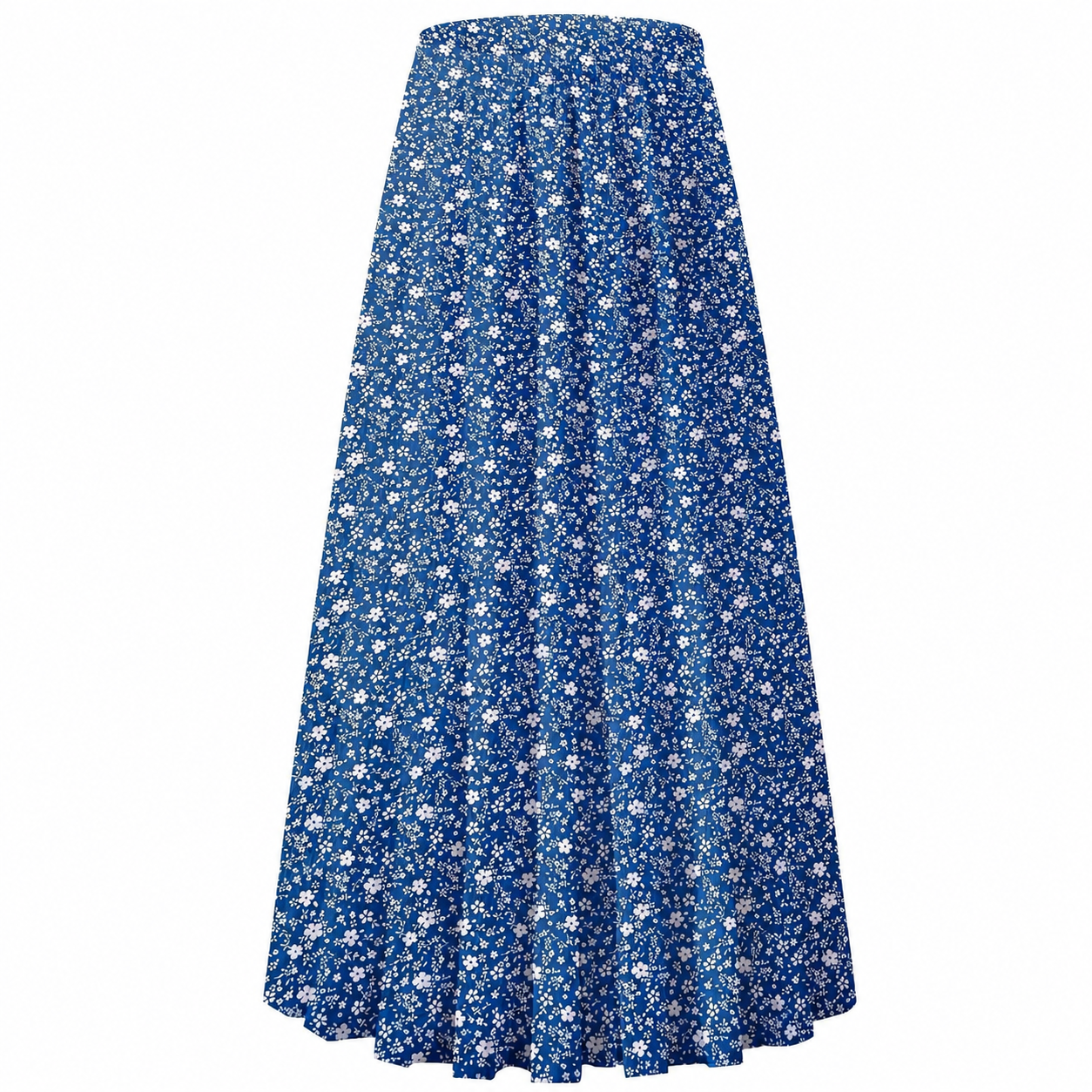 Chiffon Elastic High Waist Pleated Flared Maxi Skirts