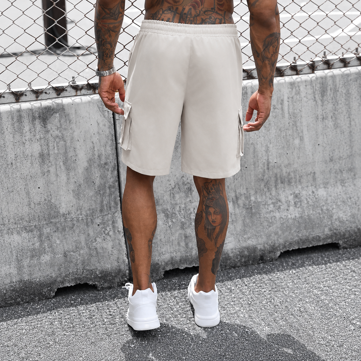 Solid Casual Shorts With Drawstring And Pocket For Men