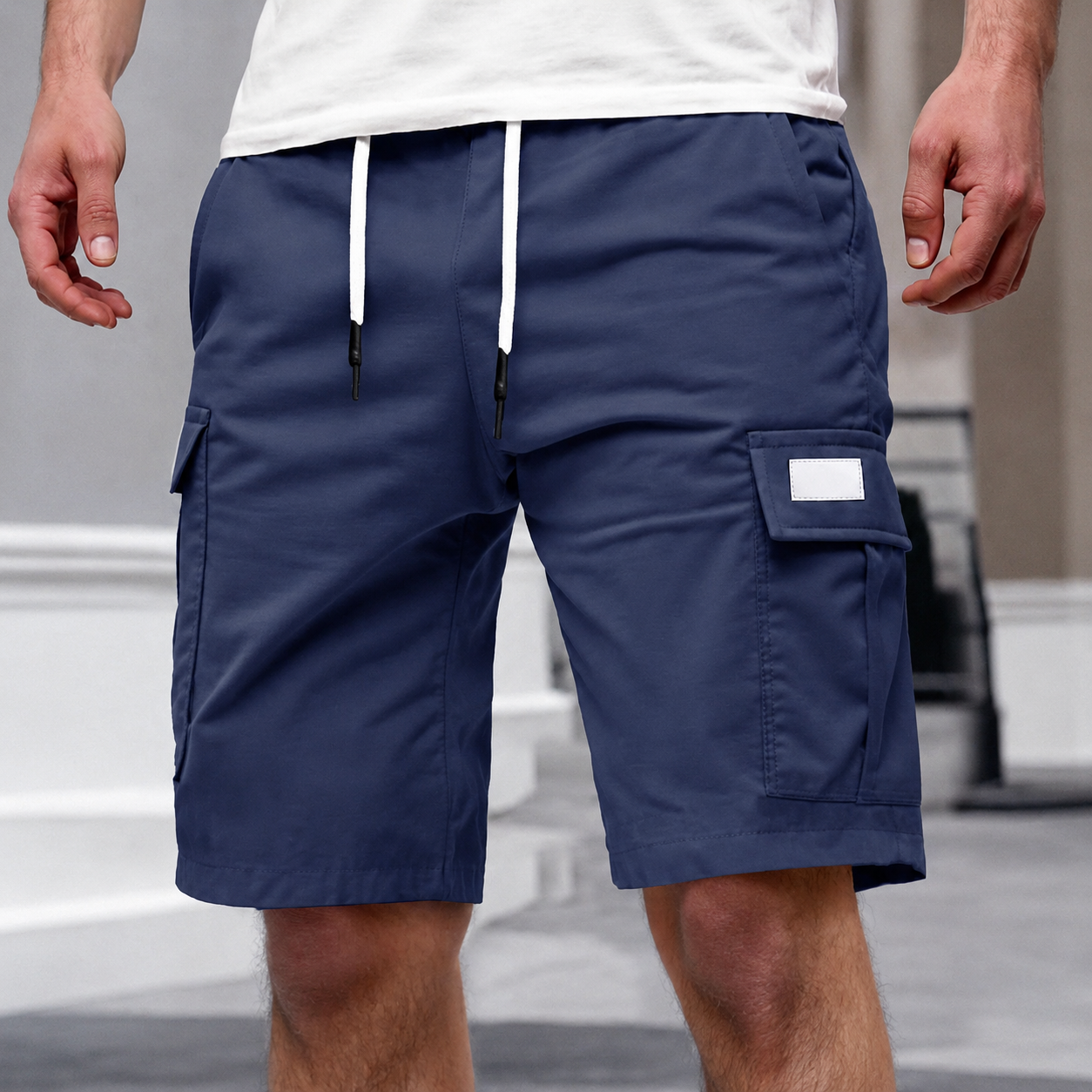 Casual Cargo Summer Shorts With Drawstring For Men