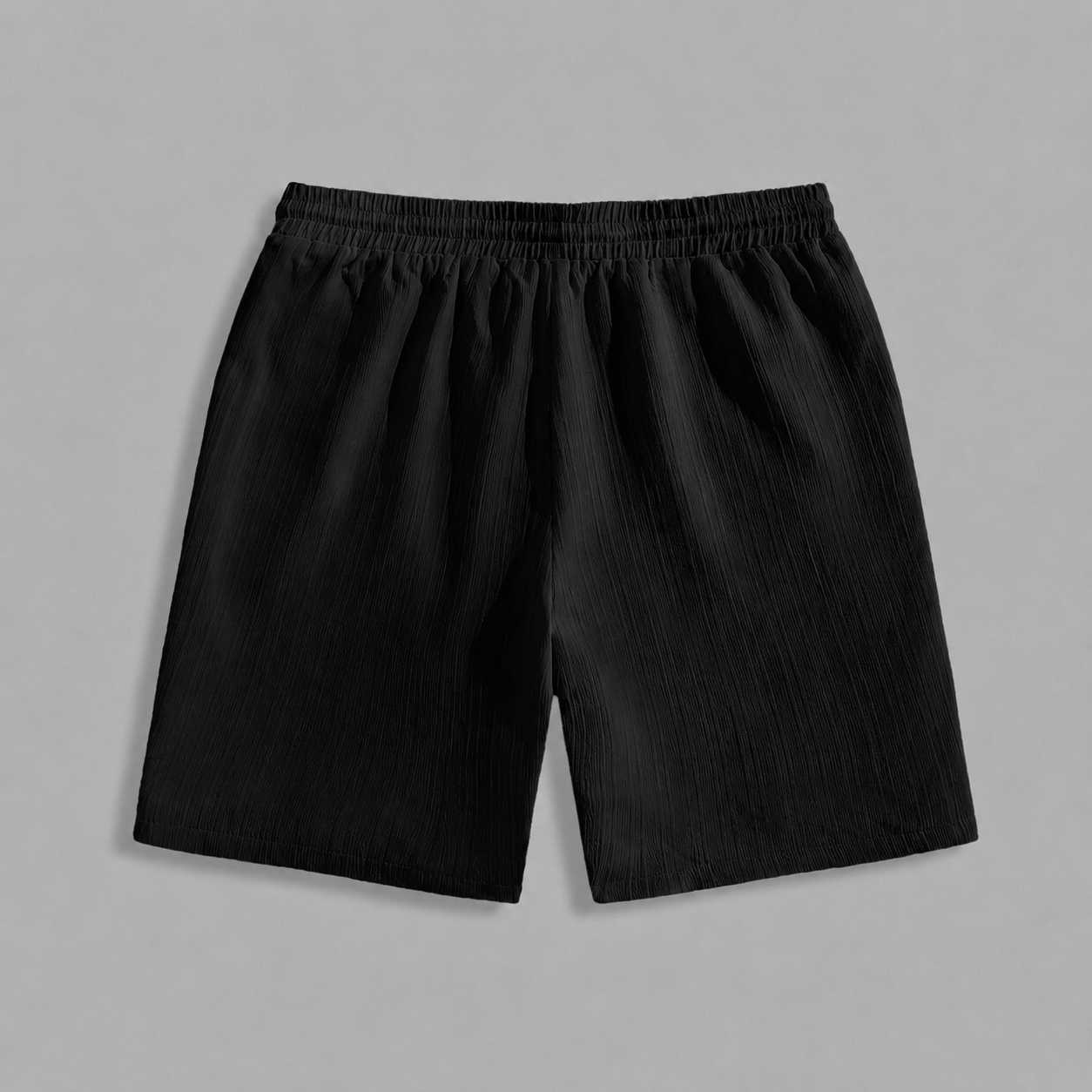 Casual Textured Summer Shorts With Drawstring For Men