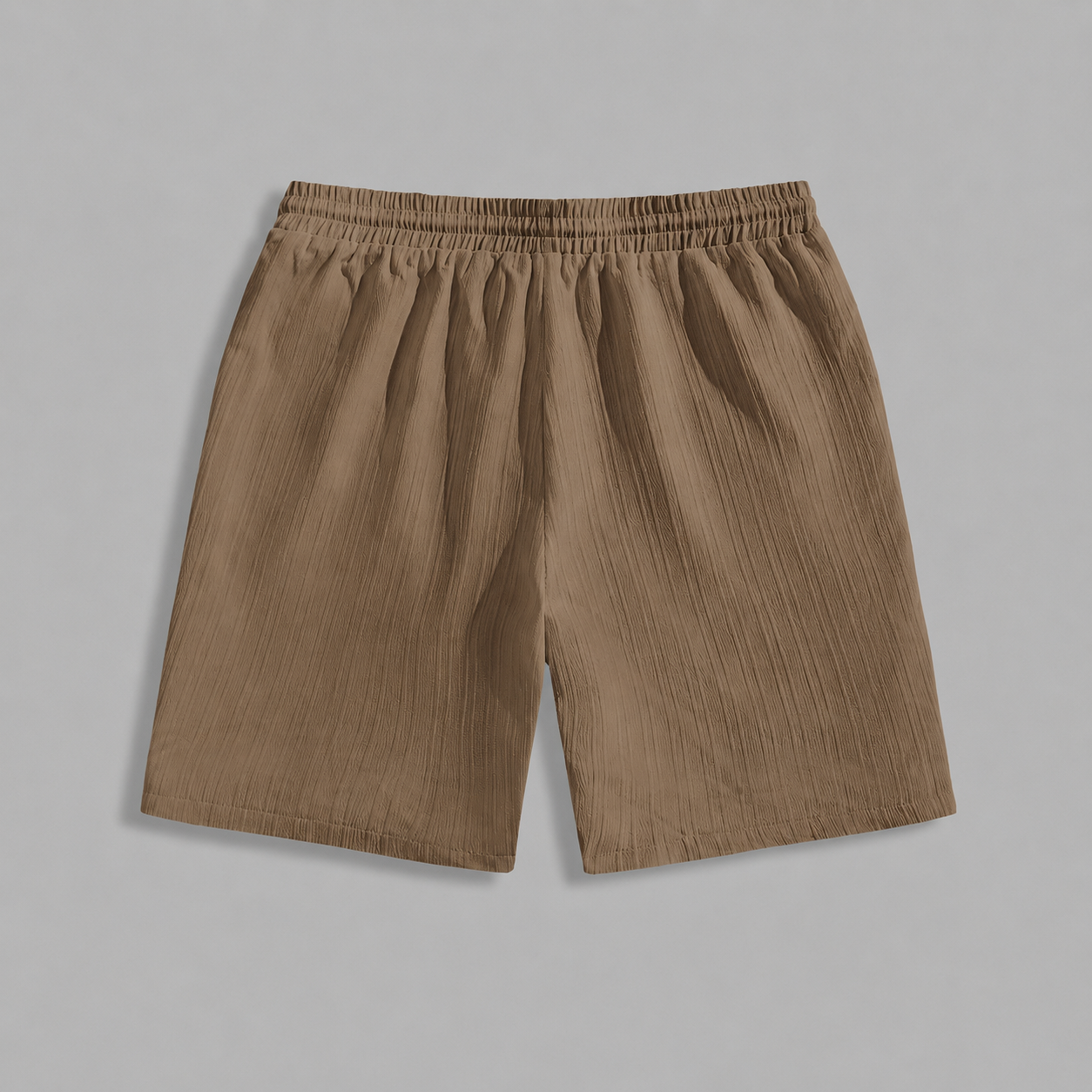 Casual Textured Summer Shorts With Drawstring For Men