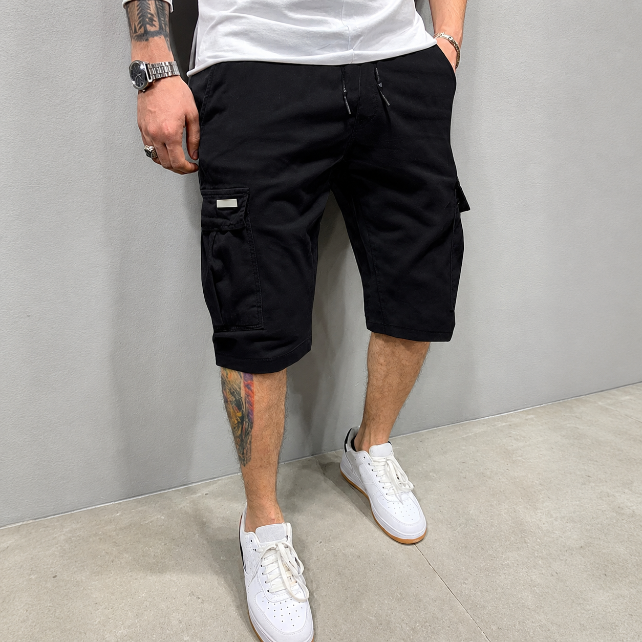 Summer Casual Cargo Shorts With Drawstring For Men