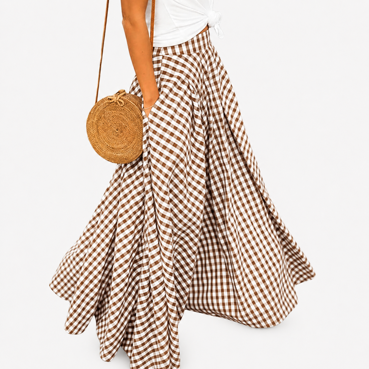 Casual Pleated Flared A Line Skirt For Women