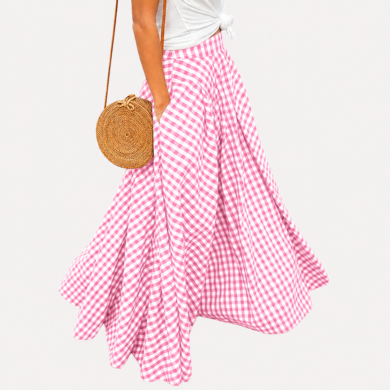 Casual Pleated Flared A Line Skirt For Women