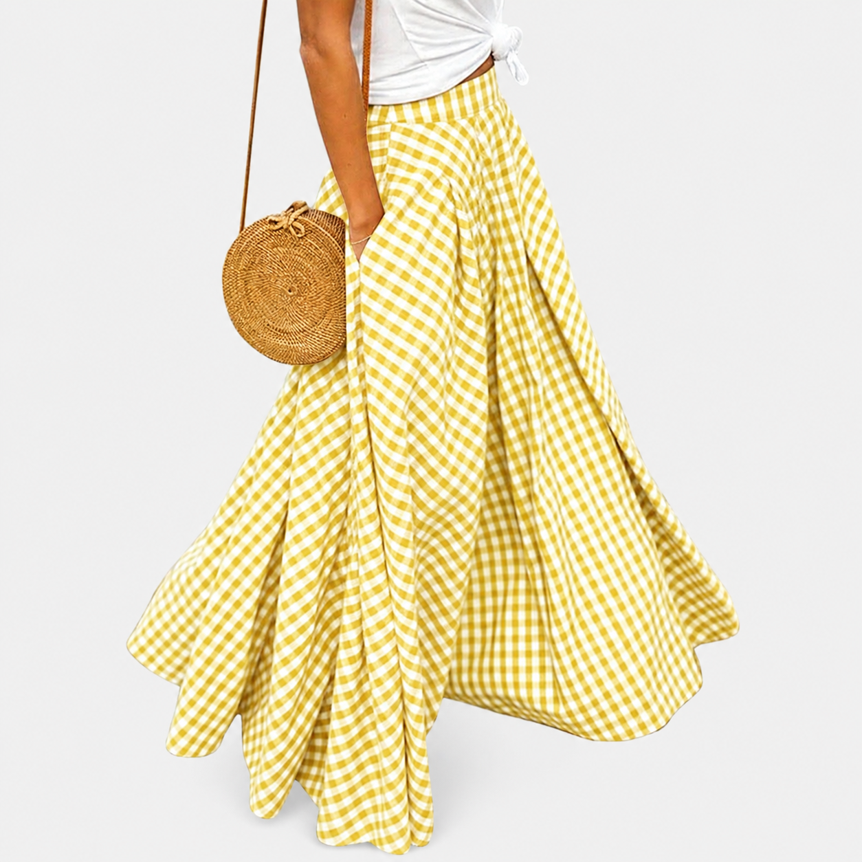 Casual Pleated Flared A Line Skirt For Women
