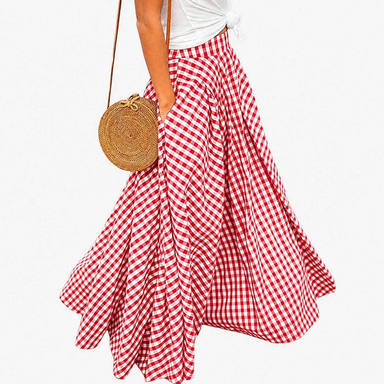 Casual Pleated Flared A Line Skirt For Women