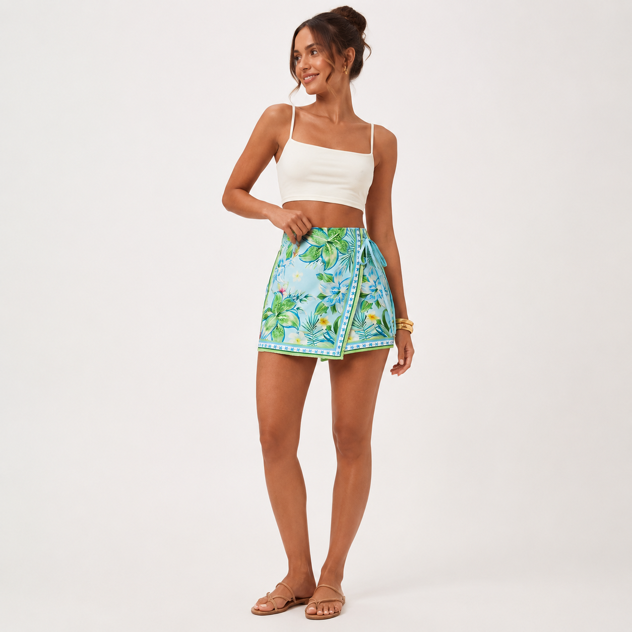Wrap Summer Beach Skorts Skirts With Tie For Women