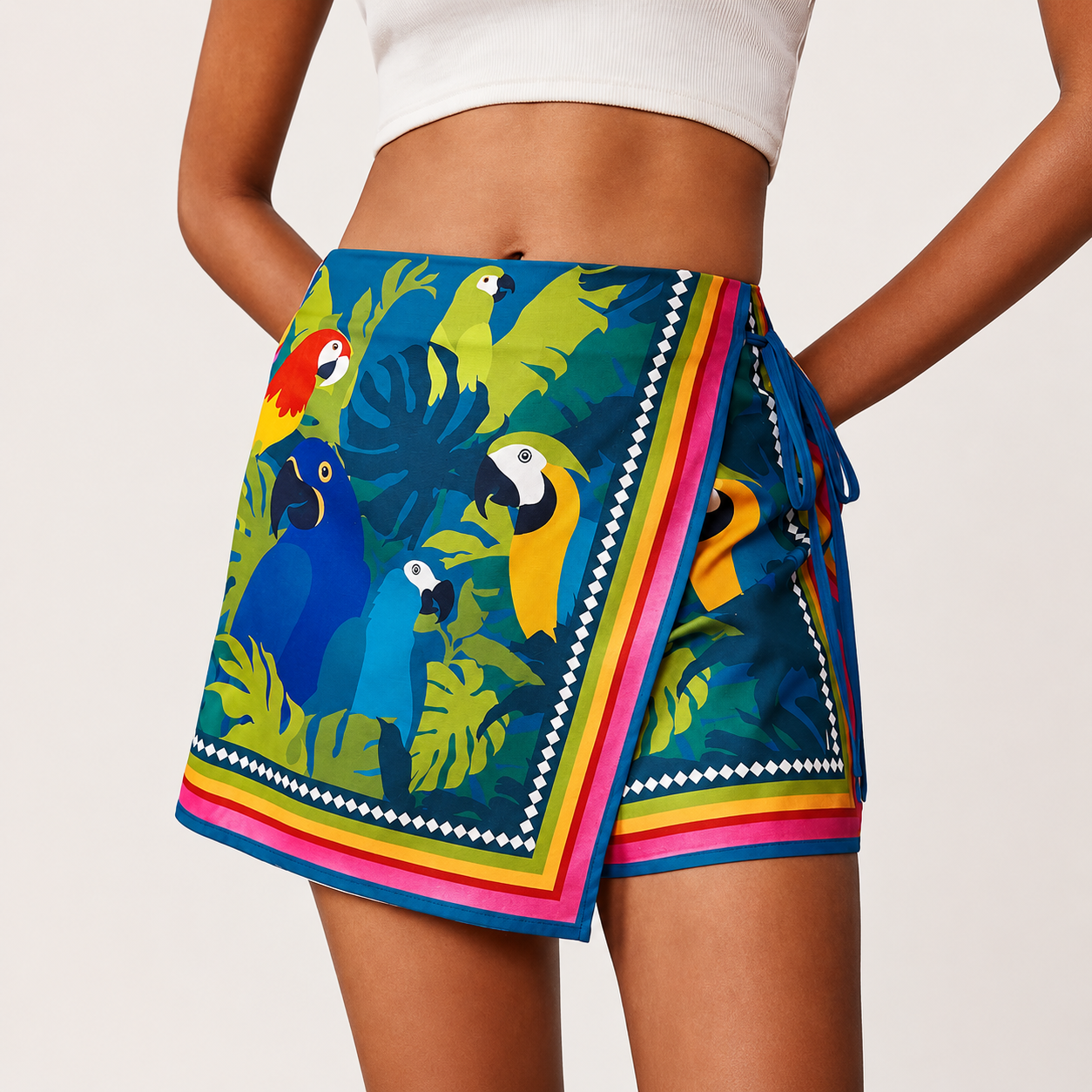 Wrap Summer Beach Skorts Skirts With Tie For Women